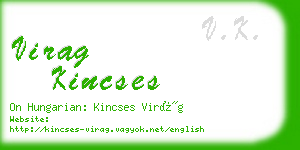 virag kincses business card